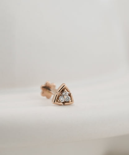 18KT Gold Nose Pin (Earstud) - SKU#NP18KTZD067
