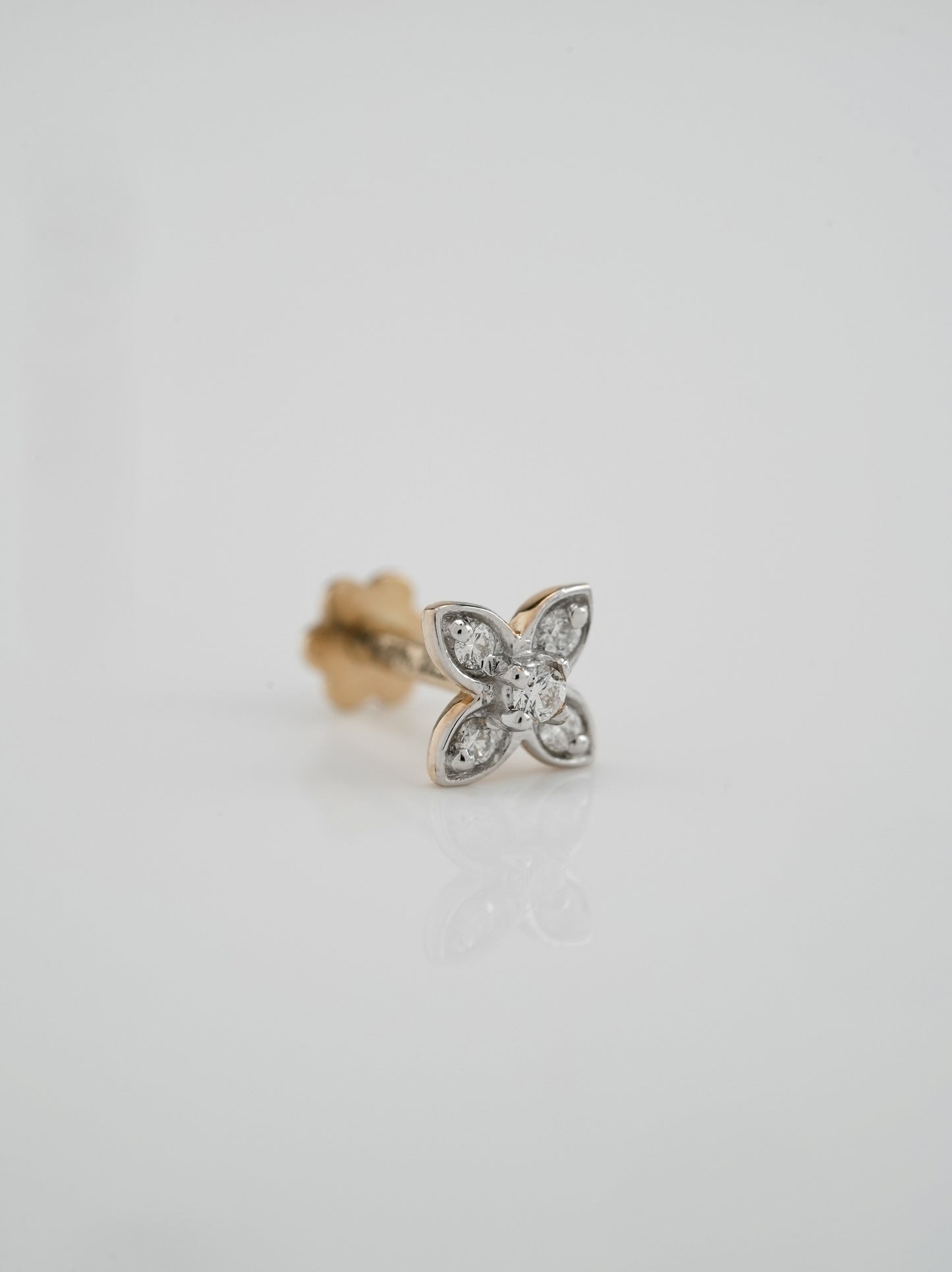 18KT Gold Nose Pin (Earstud) - SKU#NP18KTZD065