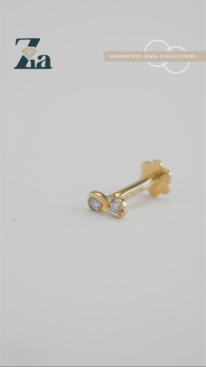 18KT Gold Nose Pin (Earstud) - SKU#NP18KTZD056