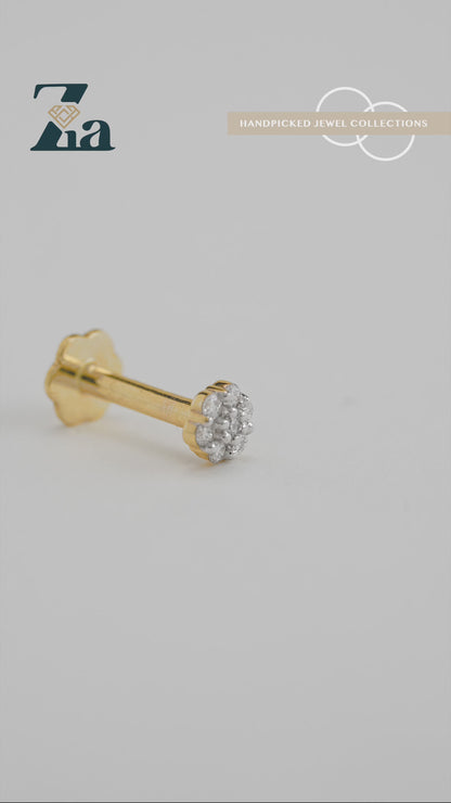 18KT Gold Nose Pin (Earstud) - SKU#NPES18KTZD060