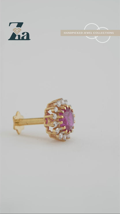 18KT Gold Nose Pin (Earstud) - SKU#NP18KTZD022