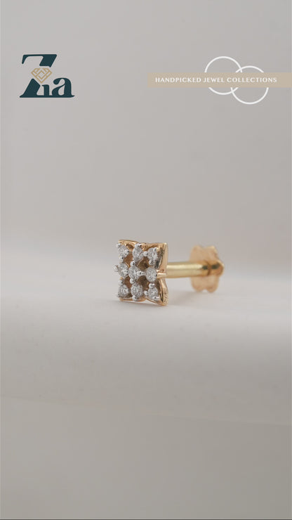 18KT Gold Nose Pin (Earstud) - SKU#NP18KTZD074
