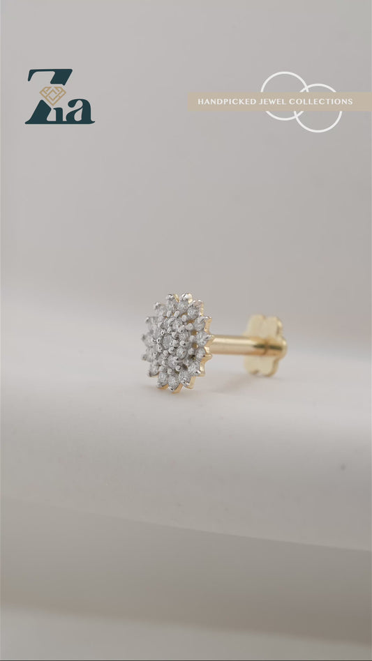 18KT Gold Nose Pin (Earstud) - SKU#NP18KTZD081