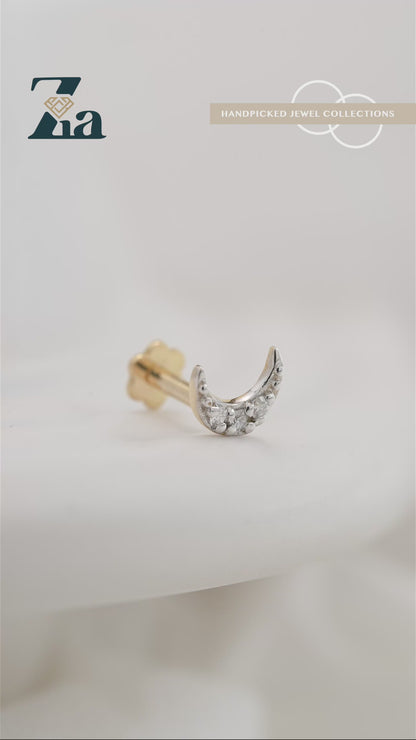 18KT Gold Nose Pin (Earstud) - SKU#NP18KTZD082