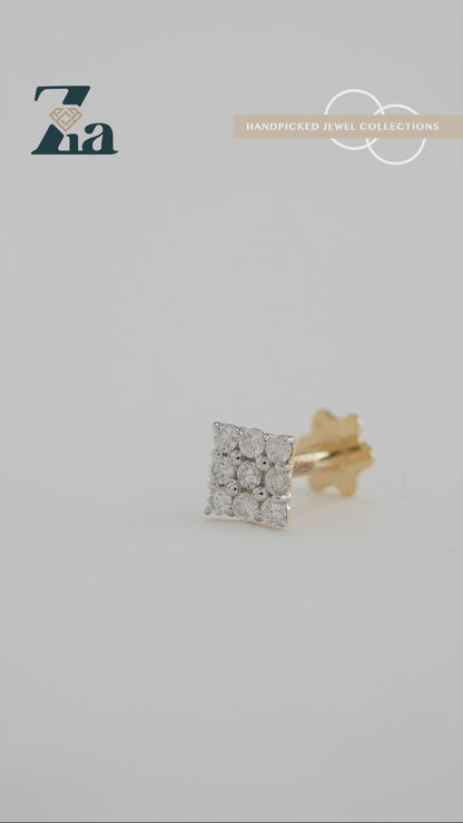 18KT Gold Nose Pin (Earstud) - SKU#NPES18KTZD038