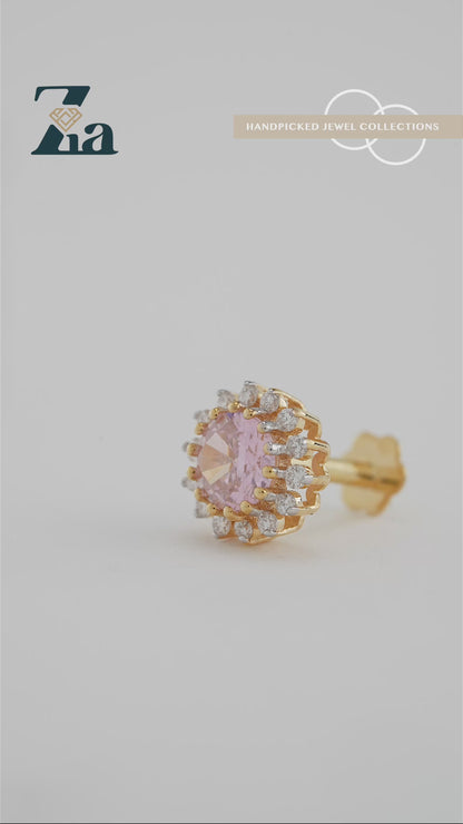 18KT Gold Nose Pin (Earstud) - SKU#NP18KTZD020