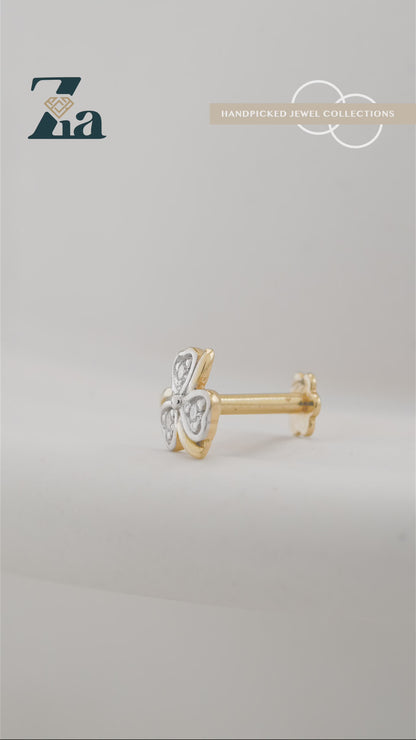 18KT Gold Nose Pin (Earstud) - SKU#NP18KTZD066
