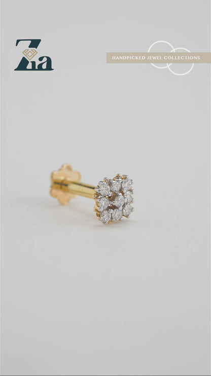 18KT Gold Nose Pin (Earstud) - SKU#NP18KTZD055