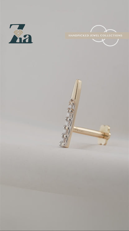 18KT Gold Nose Pin (Earstud) - SKU#NPES18KTZD076