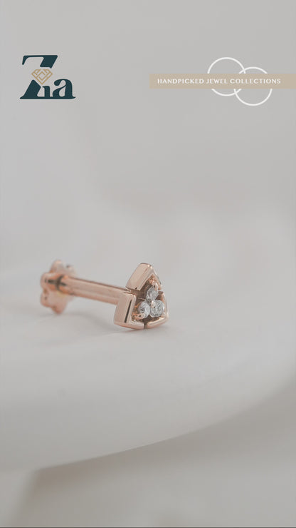 18KT Gold Nose Pin (Earstud) - SKU#NP18KTZD067