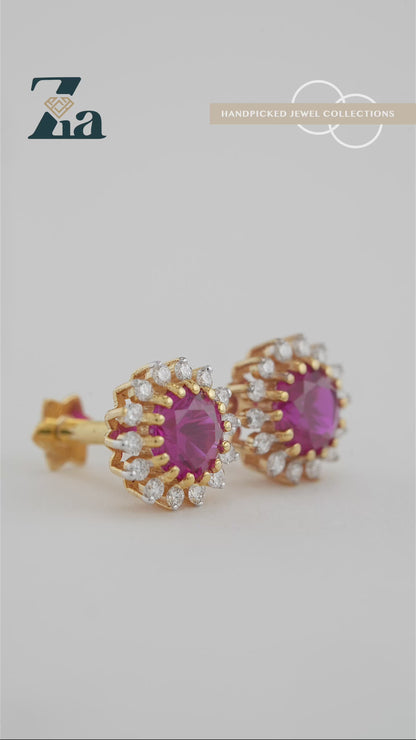 18KT Gold Nose Pin (Earstud) - SKU#ER18KTZD021