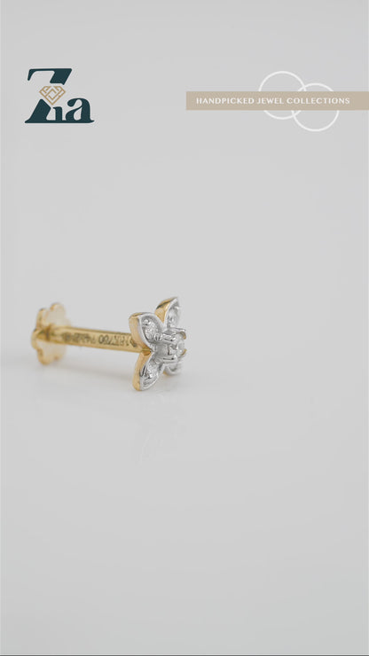 18KT Gold Nose Pin (Earstud) - SKU#NP18KTZD065