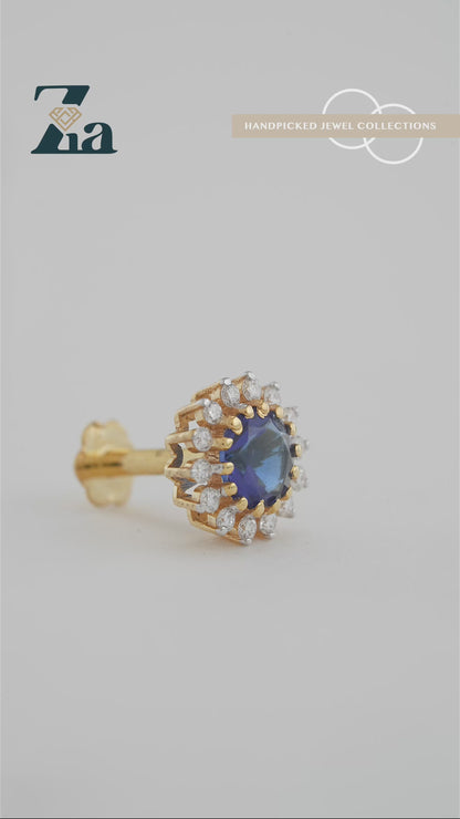 18KT Gold Nose Pin (Earstud) - SKU#NP18KTZD024