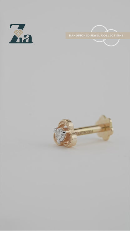 18KT Gold Nose Pin (Earstud) - SKU#NP18KTZD028