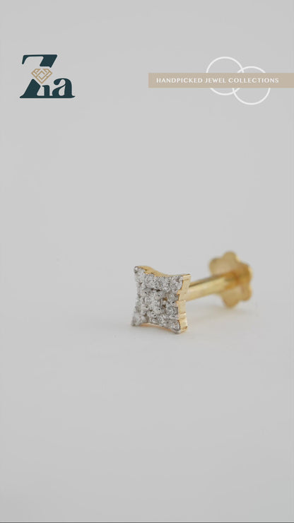 18KT Gold Nose pin (Earstud) - SKU#NP18KTZD088