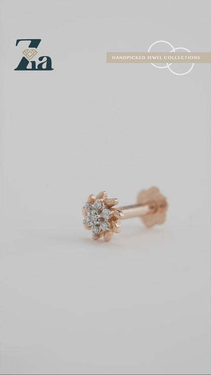 18KT Gold Nose pin (Earstud) - SKU#NP18KTZD027