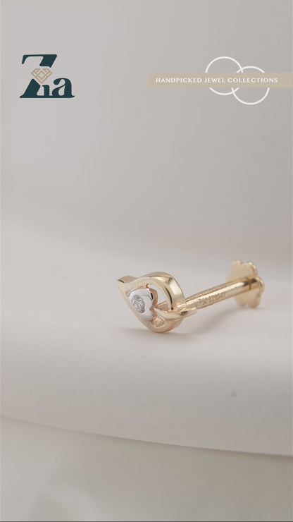 18KT Gold Nose Pin (Earstud) - SKU#NP18KTZD085