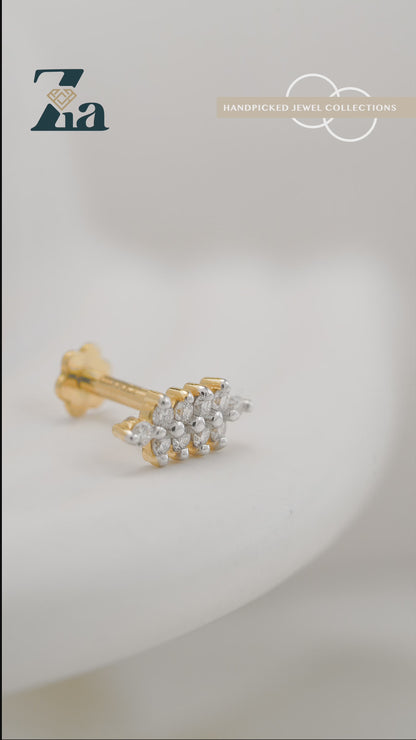 18KT Gold  Nose Pin (Earstud) - SKU#NP18KTZD087