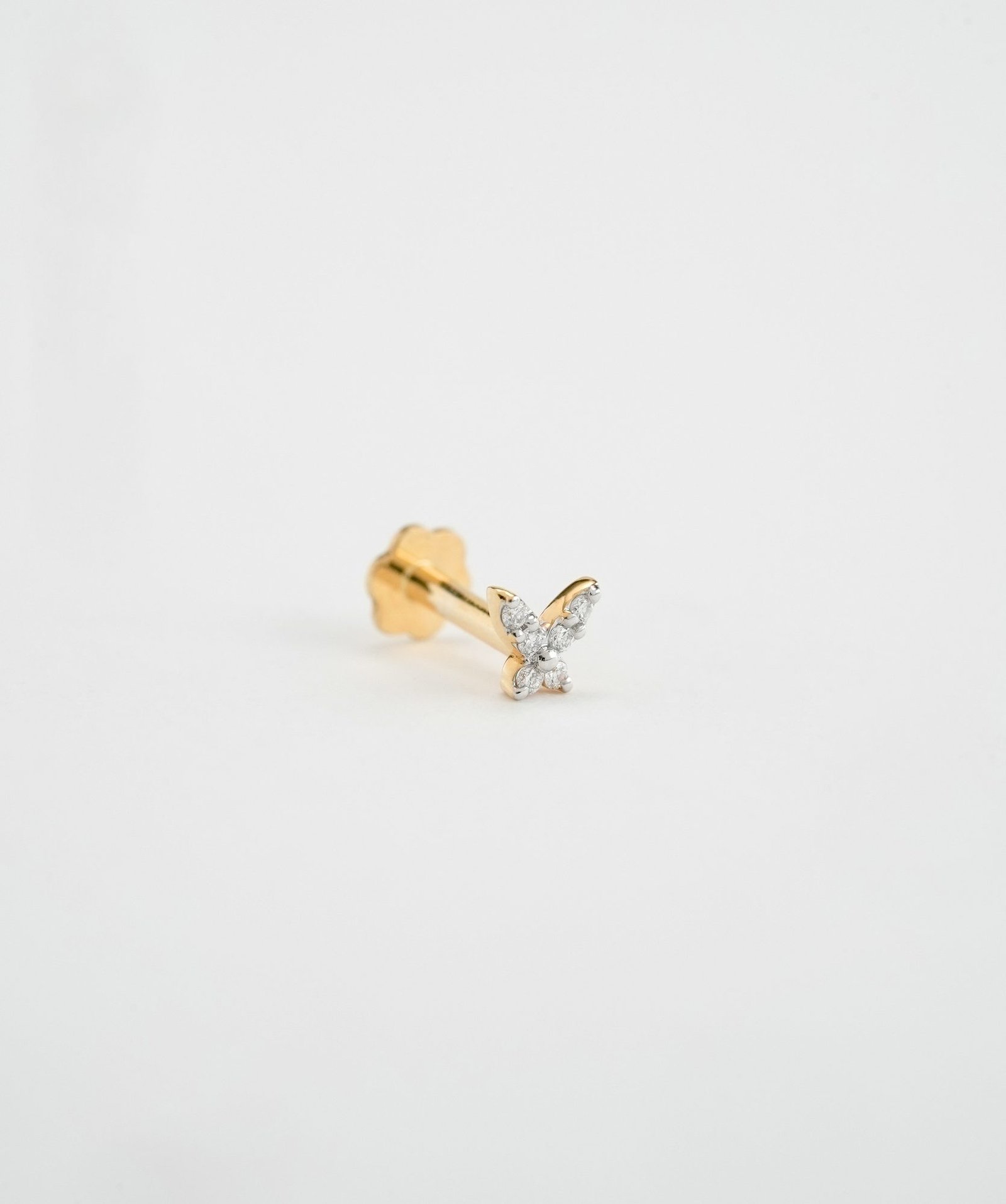 18KT Rose Gold Diamond Nose Pin 044