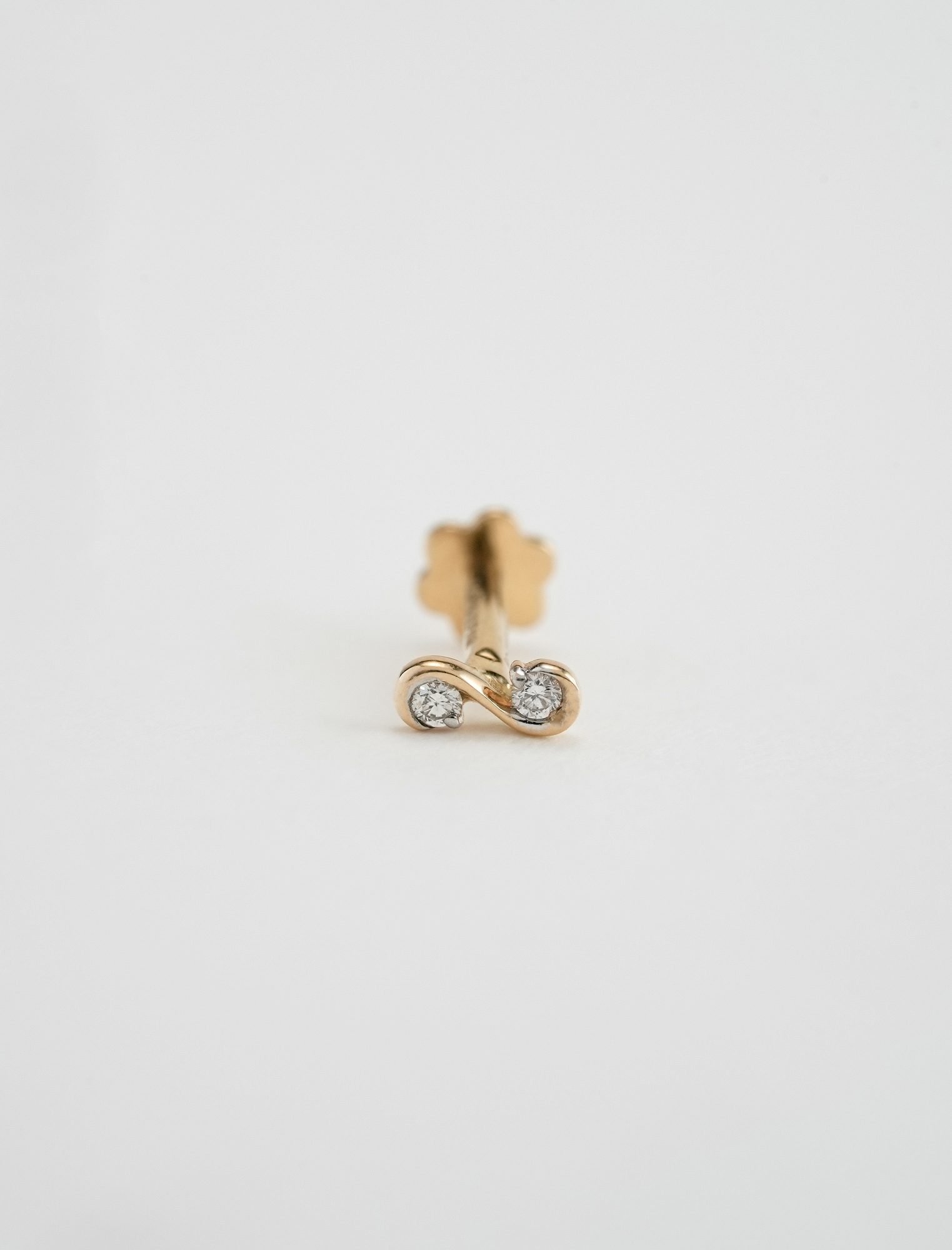 Yellow Gold Diamond Nose Pin