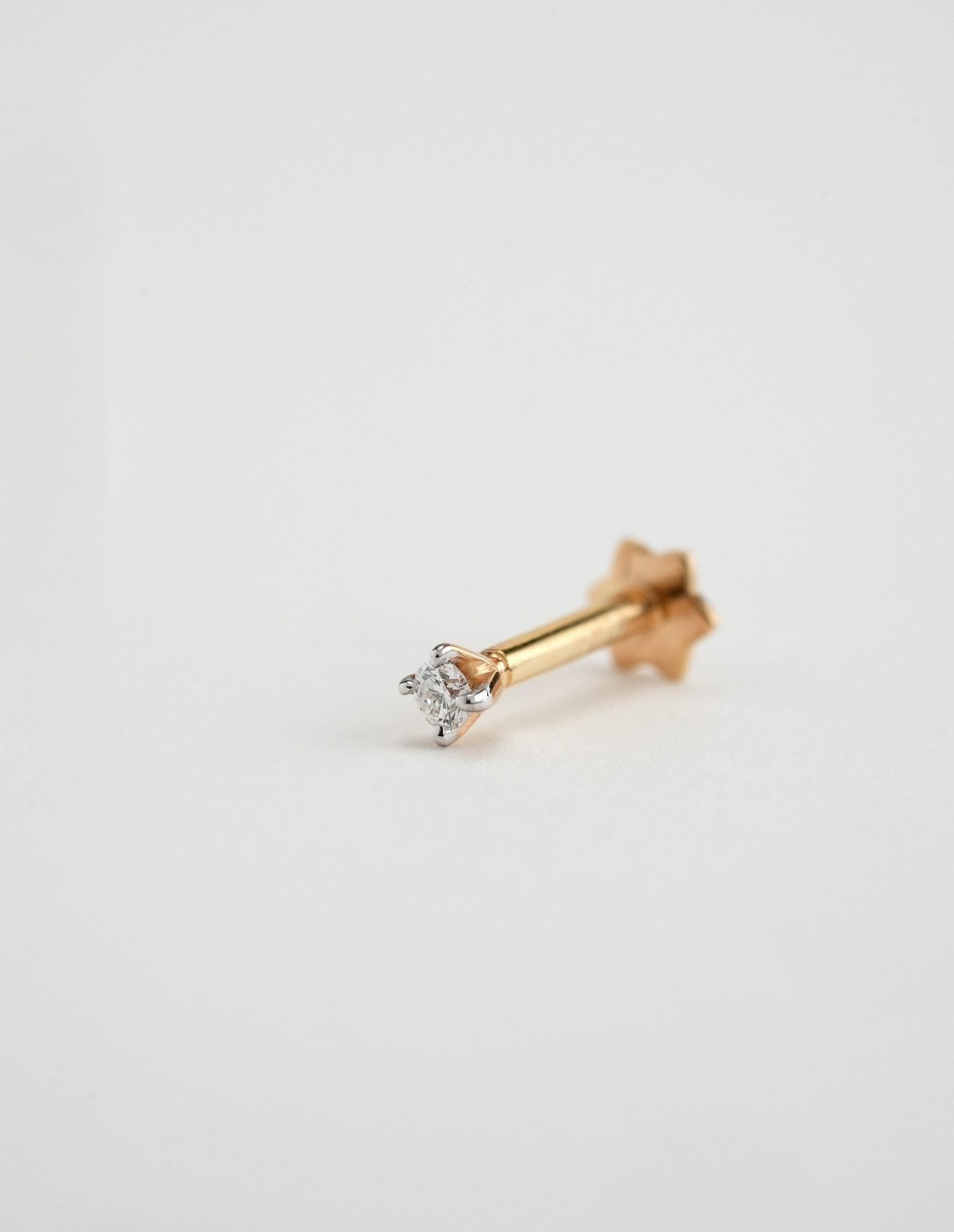 Yellow Gold Diamond Nose Pin