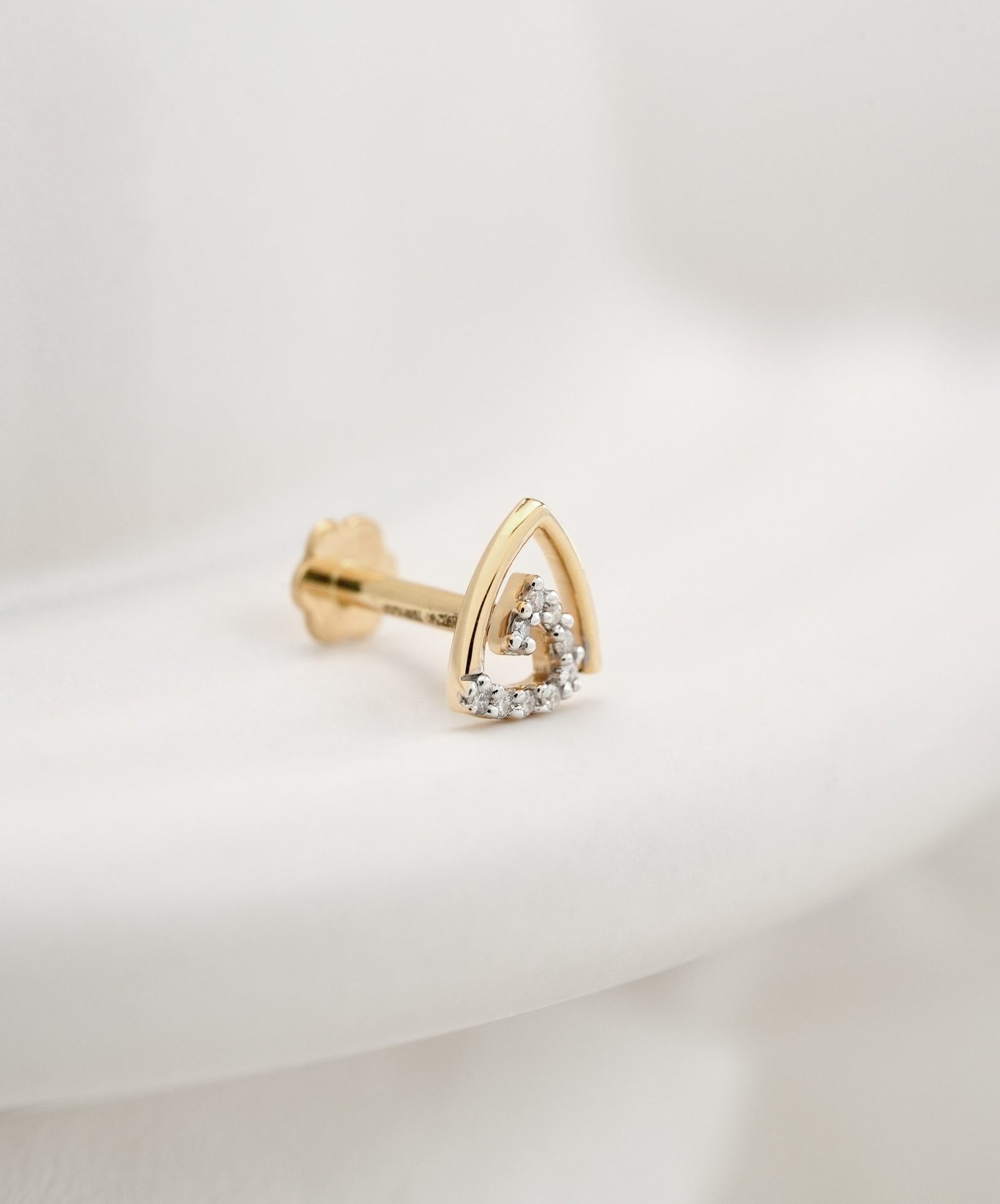 Yellow Gold Diamond Nose Pin