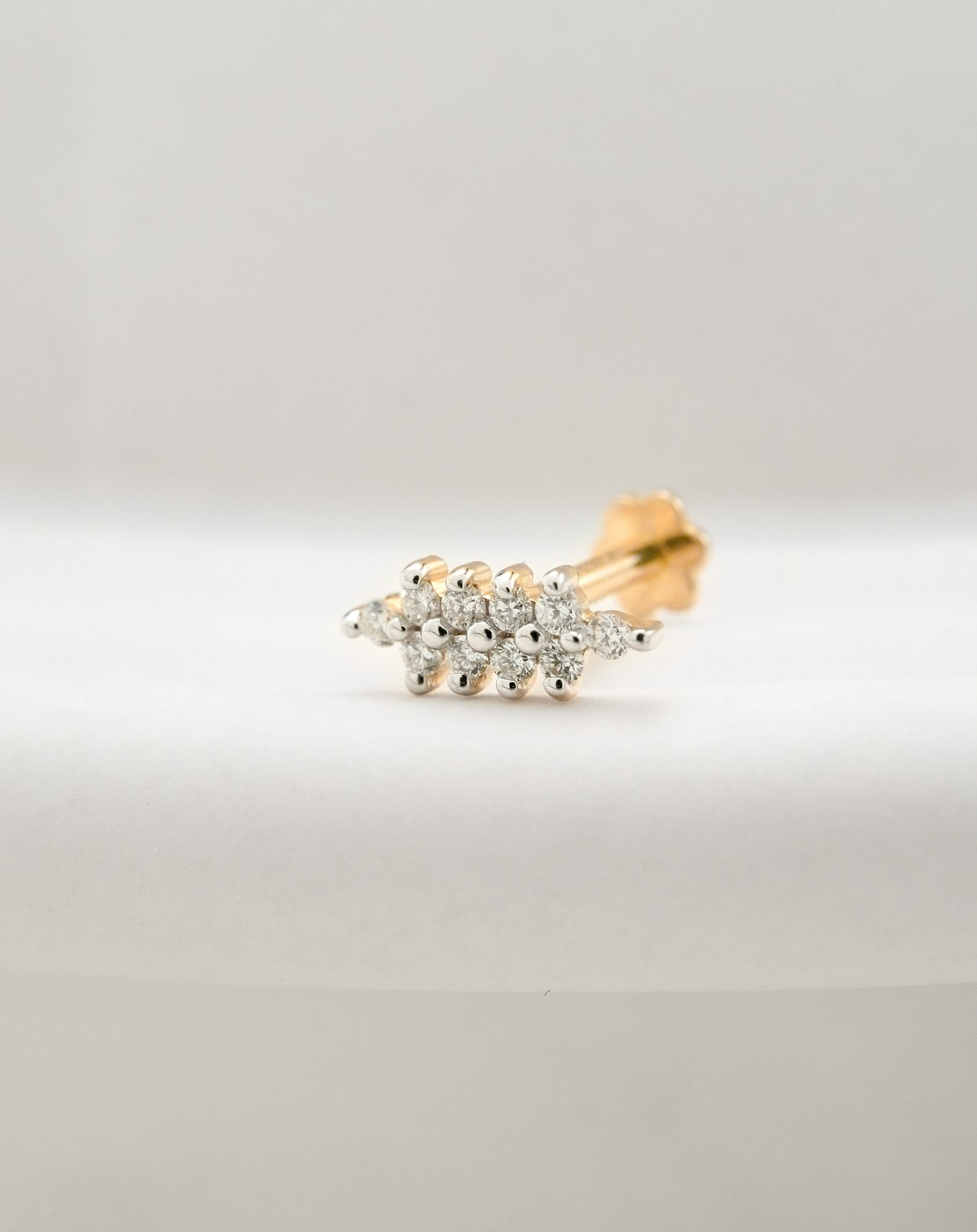 Yellow Gold Diamond Nose Pin