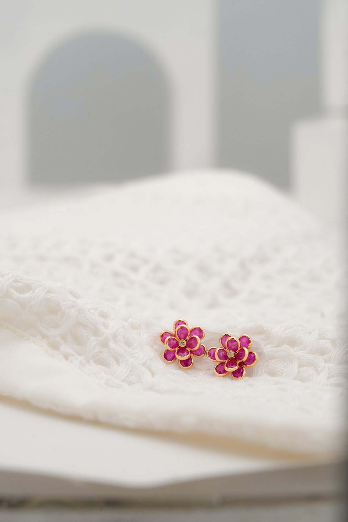 Diamond & Ruby Earring